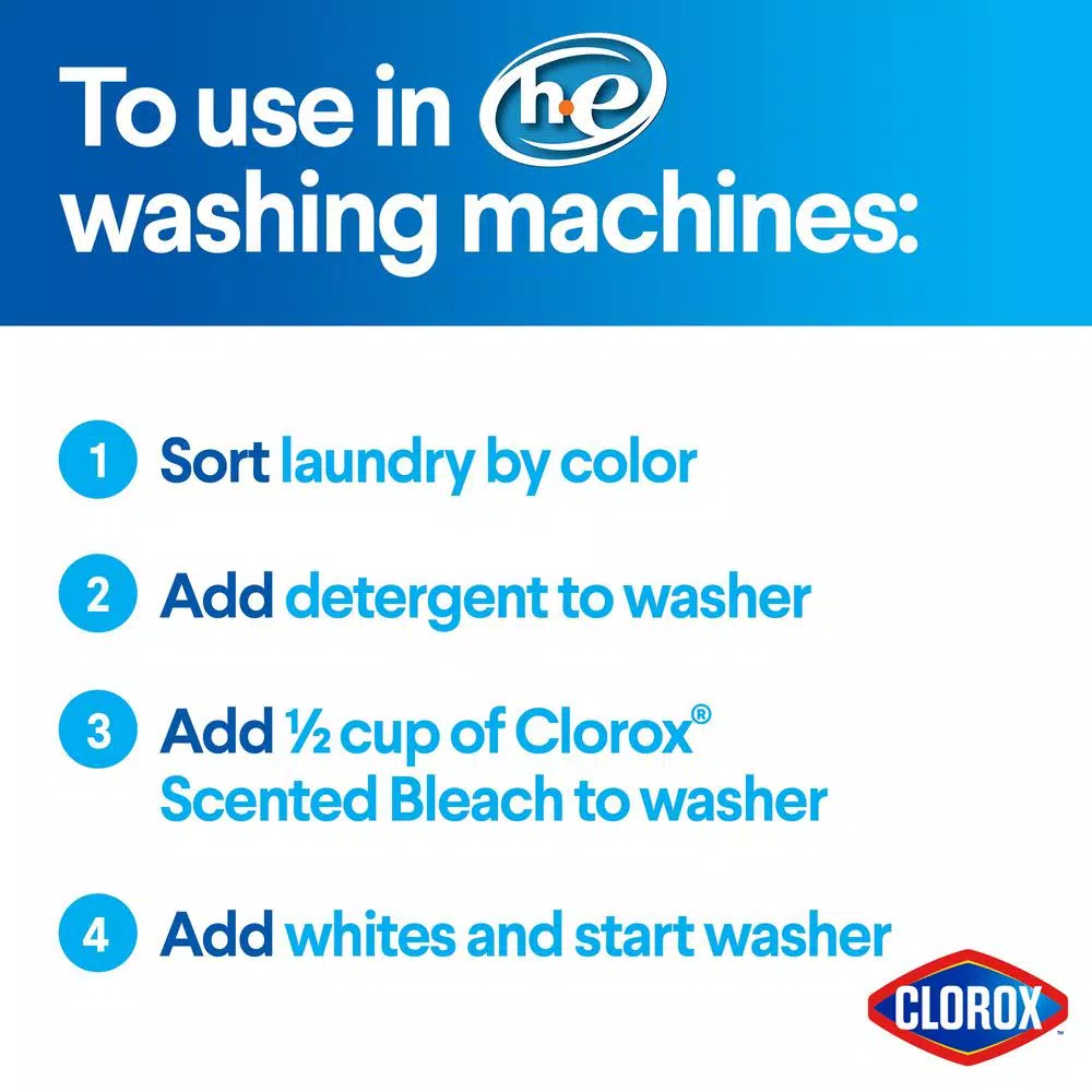 Clorox Splash-Less Bleach Liquid, Fresh Meadow Scent, 116 oz