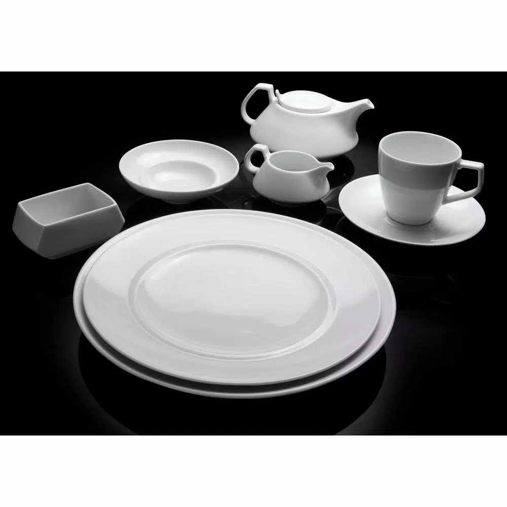 Oneida Circa 5 oz. White Porcelain Creamers, Set of 36