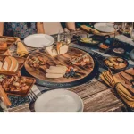 Picnic Time Acacia Wood Lazy Susan Rotating Serving Tray with 1" Chalkboard Rim thumbnail 7