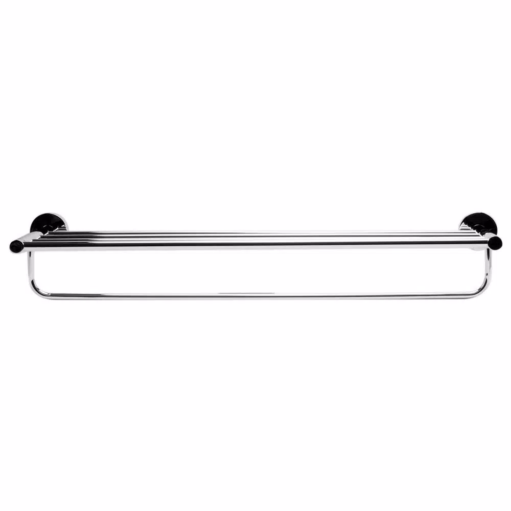 ALFI BRAND 25.75 in. Modern Wall Mount Towel Rack with Shelf, Polished Chrome