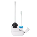 OXO Good Grips Toilet Brush and Plunger Combo Set with Holder, White thumbnail 1