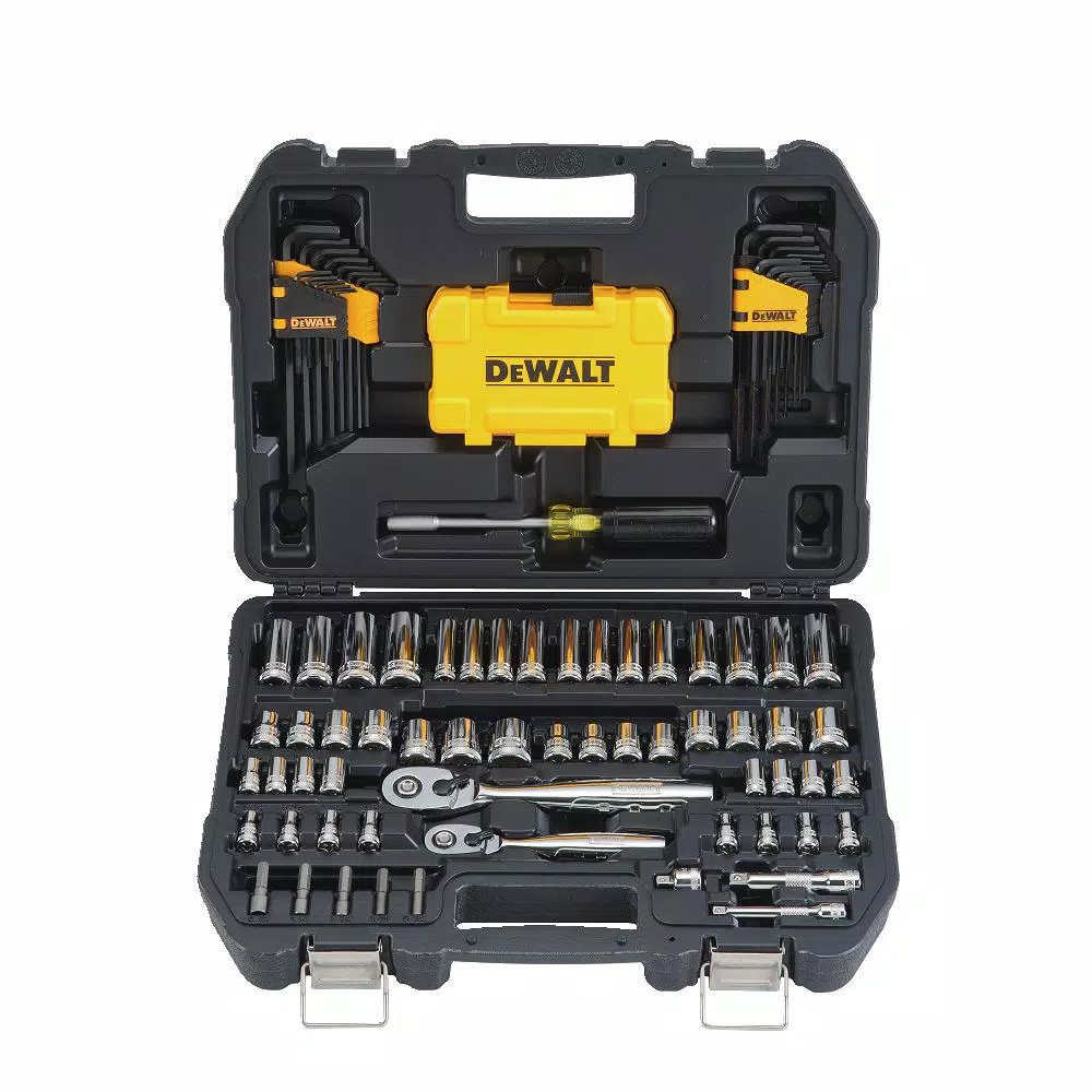 DEWALT 108-Piece 1/4 in. and 3/8 in. Drive Polished Chrome Mechanics Tool Set