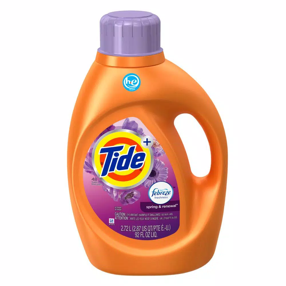 Tide Plus Febreze Freshness Liquid Laundry Detergent, Spring and Renewal, 92 oz (48 Loads)