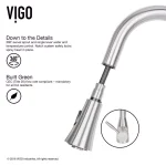 VIGO Aylesbury Single-Handle Pull-Down Kitchen Faucet with Soap Dispenser, Stainless Steel thumbnail 5