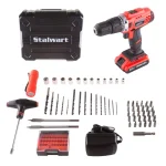 Stalwart 20V Lithium Ion 1/2 in. 2-Speed Brushless Hammer Drill Set, 62-Piece Kit thumbnail 1
