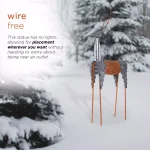 Alpine Corporation 30 in. Metal Rustic Standing Reindeer Christmas Outdoor Sculpture thumbnail 4