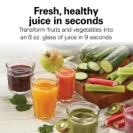 Hamilton Beach 700-Watt Whole Fruit Centrifugal Juice Extractor, 30 oz. Capacity, Black and Stainless Steel thumbnail 3
