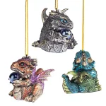 Design Toscano Three Dragon Virtues Gothic Holiday Ornament Set, 3-Piece thumbnail 2