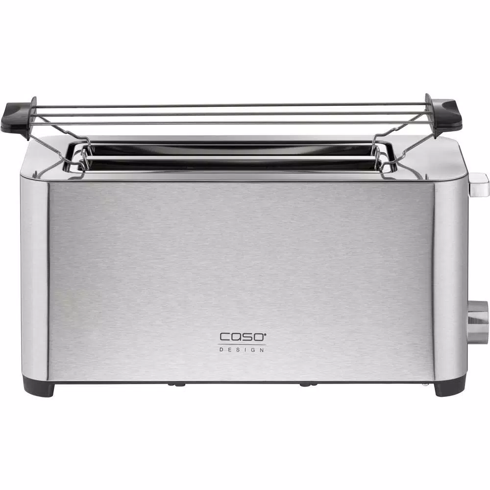Caso Design 4-Slice Stainless Steel Wide Slot Toaster with Bun Warmer