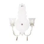 LITTON LANE Distressed White 2-Light Candle Sconce with Acanthus Carvings and Wood Bead Accents thumbnail 6