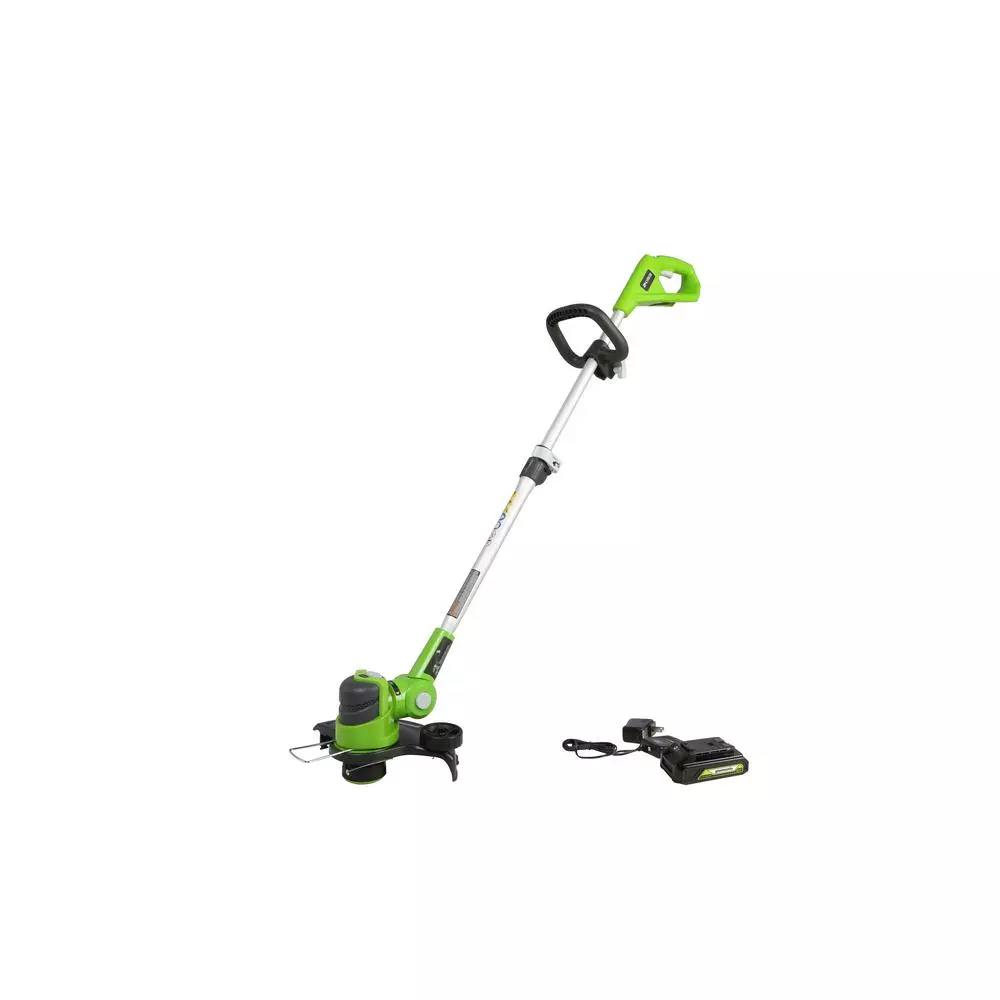 Greenworks 24V Cordless String Trimmer with 2.0 Ah Battery and Charger, 12 in. Cutting Width