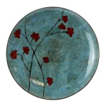 Elama Floral Accents 16-Piece Blue Stoneware Dinnerware Set, Service for 4 thumbnail 5
