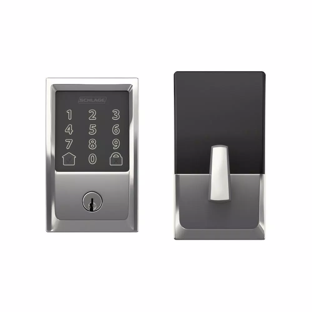 Schlage Encode Smart Wi-Fi Deadbolt with Alarm, Bright Chrome