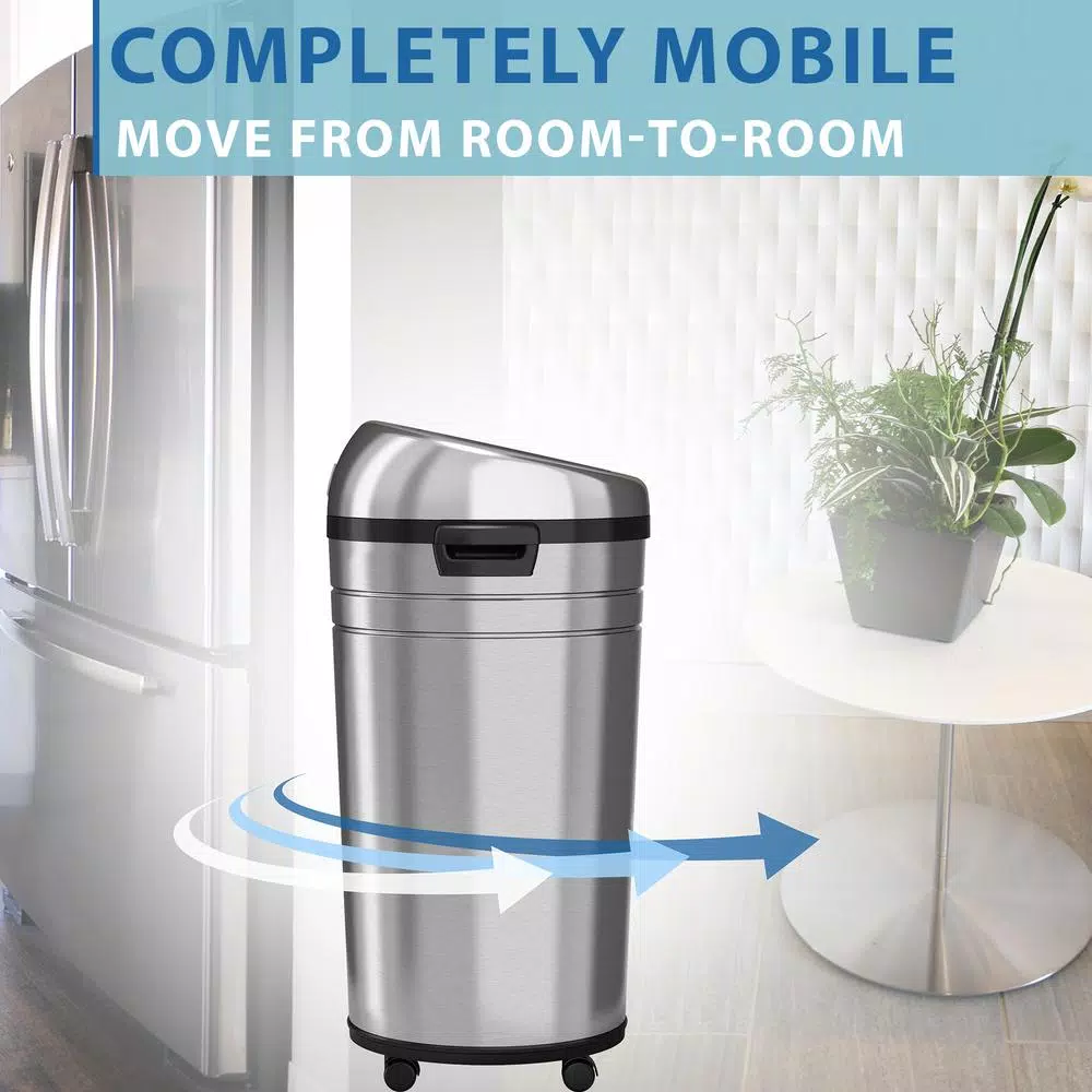 iTouchless 23 Gallon Stainless Steel Touchless Sensor Trash Can with Odor Control and Wheels