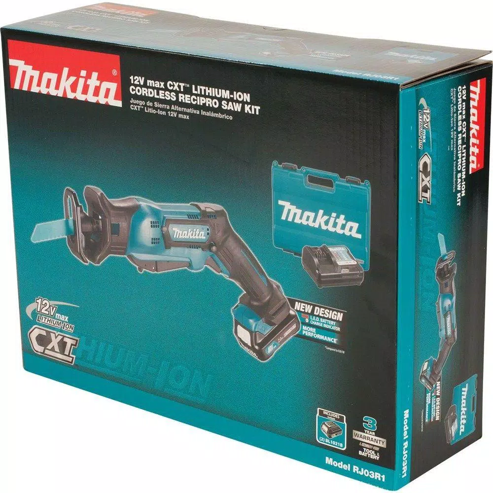 Makita 12V MAX CXT Cordless Reciprocating Saw Kit with 2.0Ah Batteries and Charger