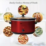 Elite Platinum 8.5 Qt. Red Slow Cooker with Removable Stoneware Pot thumbnail 6