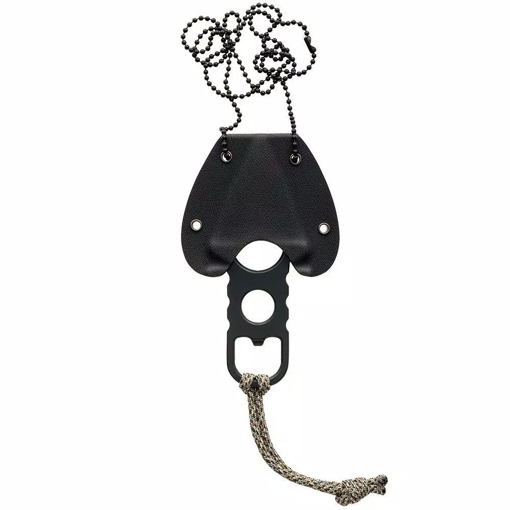 Camillus Heater Boot Neck Knife, 440 Stainless Steel Double Edge Dagger with Bottle Opener