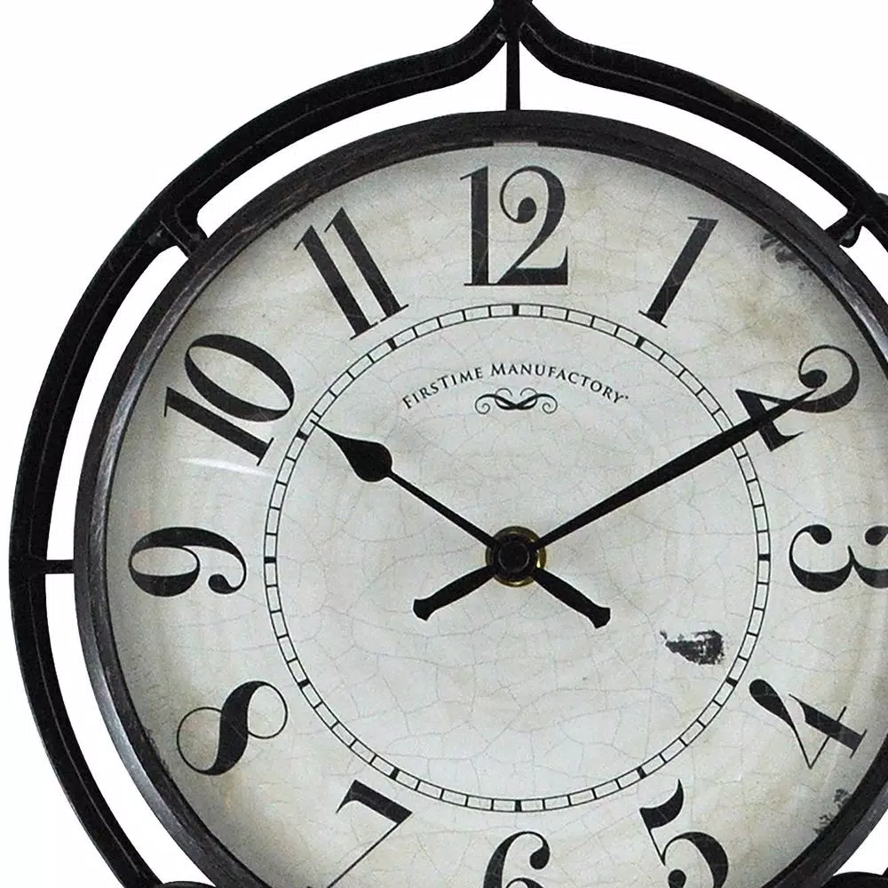 FirsTime & Co. Harwick Pendulum Wall Clock - Black Wrought Iron Farmhouse Decor