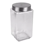 Unbranded 4-Piece Glass Canister Set with Brushed Stainless Steel Lids thumbnail 9