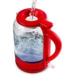 Ovente 1.5L Red Glass Electric Kettle with ProntoFill Technology, 1500W thumbnail 1