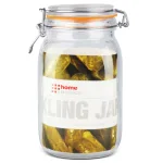Unbranded 47 oz. Glass Pickling Jar with Steel Bail Lid and Orange Rubber Seal thumbnail 2