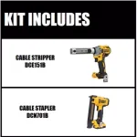 DEWALT 20V MAX XR Brushless Cordless Cable Stripper and Stapler Kit with 2.0Ah Battery thumbnail 2