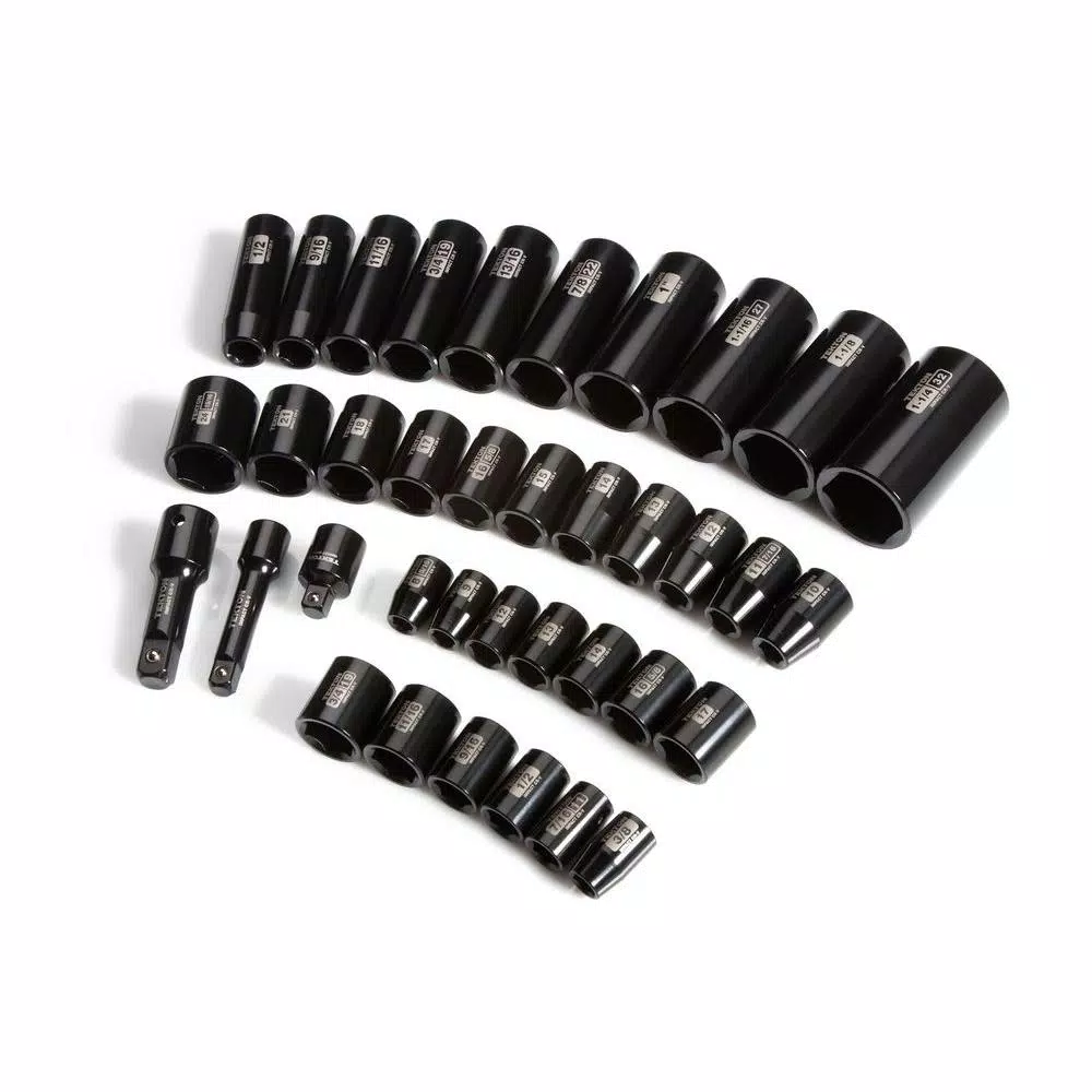 TEKTON 38-Piece 3/8 in. and 1/2 in. Drive Impact Socket Set, SAE and Metric
