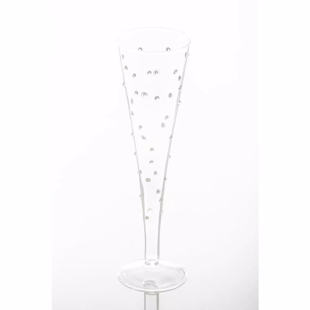 Abigails La Boheme Small Dot Pattern Champagne Flutes, Set of 4