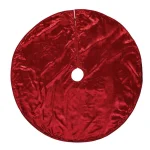 VHC Brands 55 in. Tristan Cherry Red & Shamrock Green Plaid Christmas Tree Skirt with Gold Trim thumbnail 2