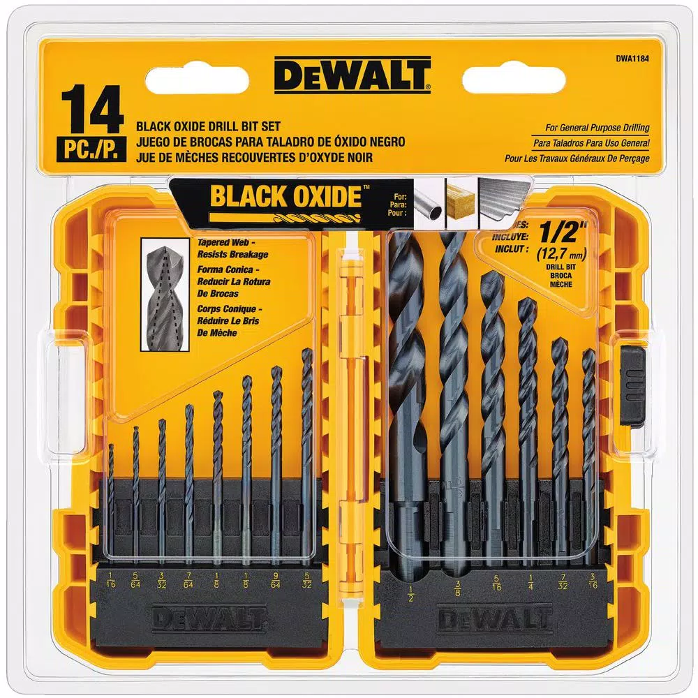 DEWALT 4-1/2 in. Metal & Stainless Cutting Wheel (10-Pack) and 14-Piece Black Oxide Drill Bit Set