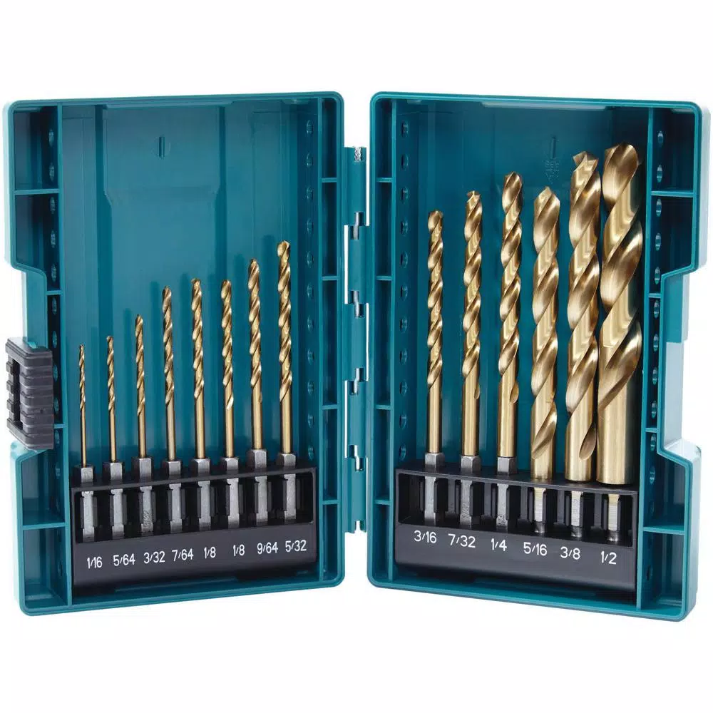 Makita Impact GOLD 14-Piece Titanium Nitride Coated Hex Shank Drill Bit Set