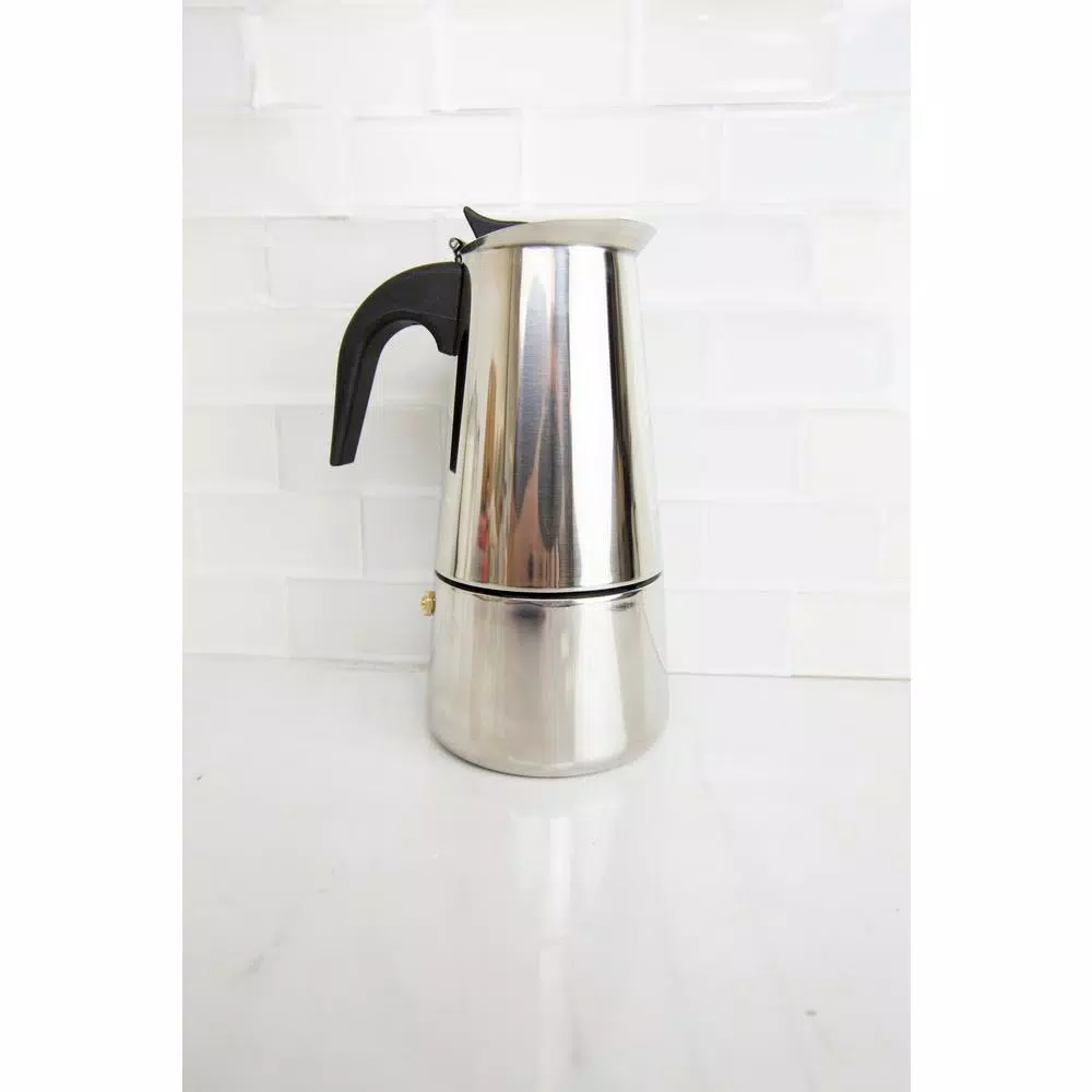 Home Basics 6-Cup Stainless Steel Stovetop Espresso Machine, Silver
