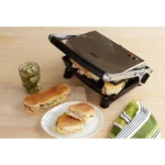 IMUSA 1400W Silver Non-Stick Panini Press and Countertop Grill thumbnail 4