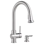 American Standard Montvale Single-Handle Pull-Down Kitchen Faucet with Soap Dispenser, Stainless Steel thumbnail 1