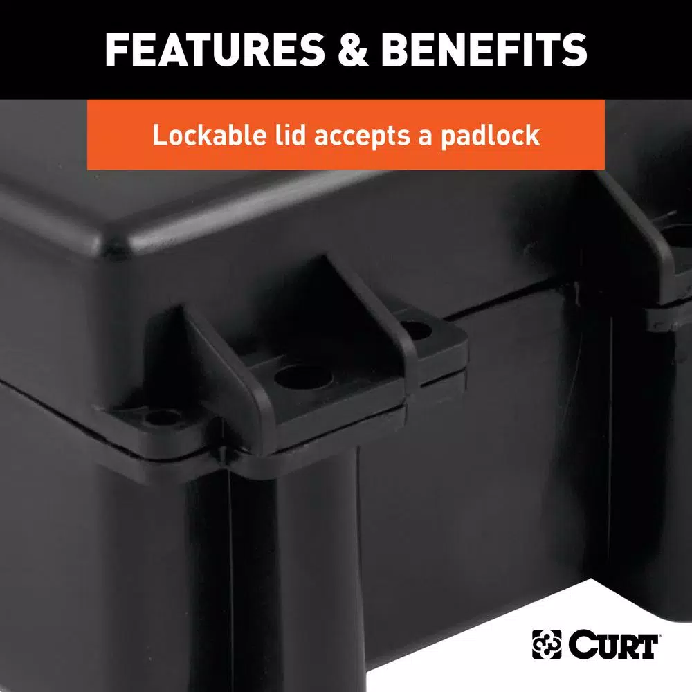 CURT Watertight Breakaway Battery Case - 5" x 3-3/8" x 3-3/4" Replacement Battery Box