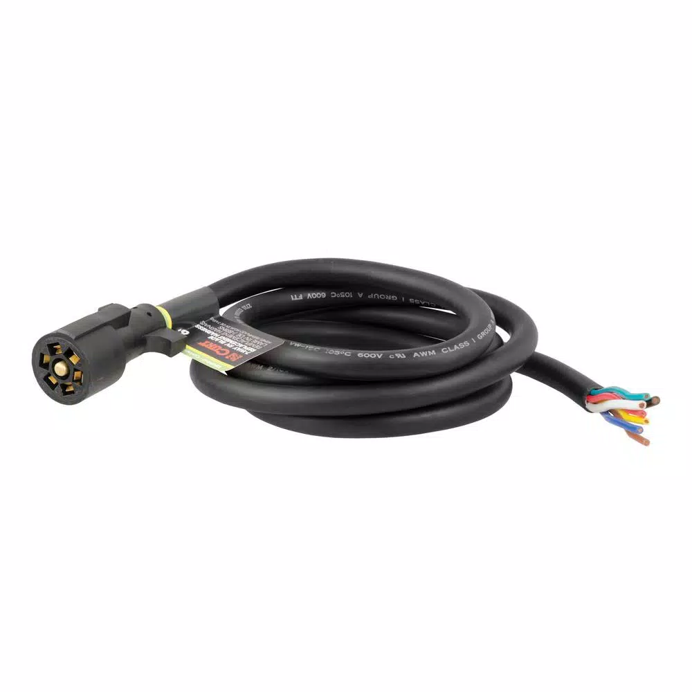 CURT 8' Replacement 7-Way RV Blade Harness (Trailer Side) - Male End Connector