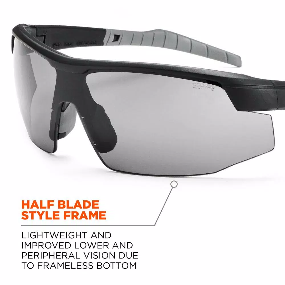 Ergodyne Skullerz Loki Matte Black Safety Glasses with Tinted Smoke Lens