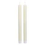 Northlight Set of 2 Ivory Flameless Taper Christmas Candles, 12 in. Battery Operated Realistic Wax Look thumbnail 1