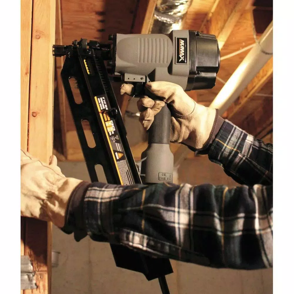 NuMax SFR2190 Pneumatic 21-Degree 3-1/2 in. Full Round Head Framing Nailer