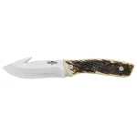 WESTERN Crosstail 4 in. Titanium Bonded Gut Hook Fixed Blade Knife with Stag Delrin Handle thumbnail 2