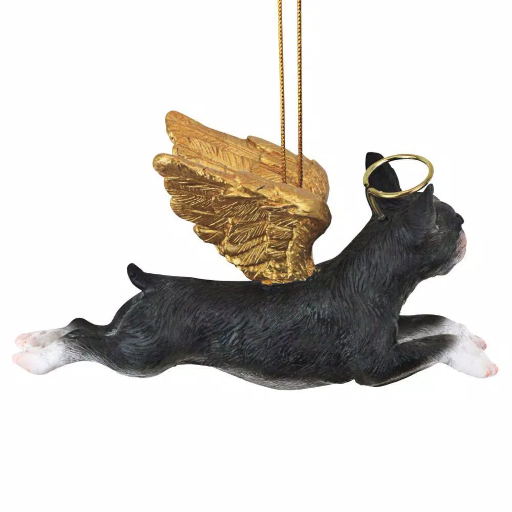 Design Toscano Boston Terrier Angel Dog Christmas Ornament