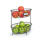 Spectrum Vintage Living 2-Tier Oval Steel Fruit and Vegetable Server thumbnail 2