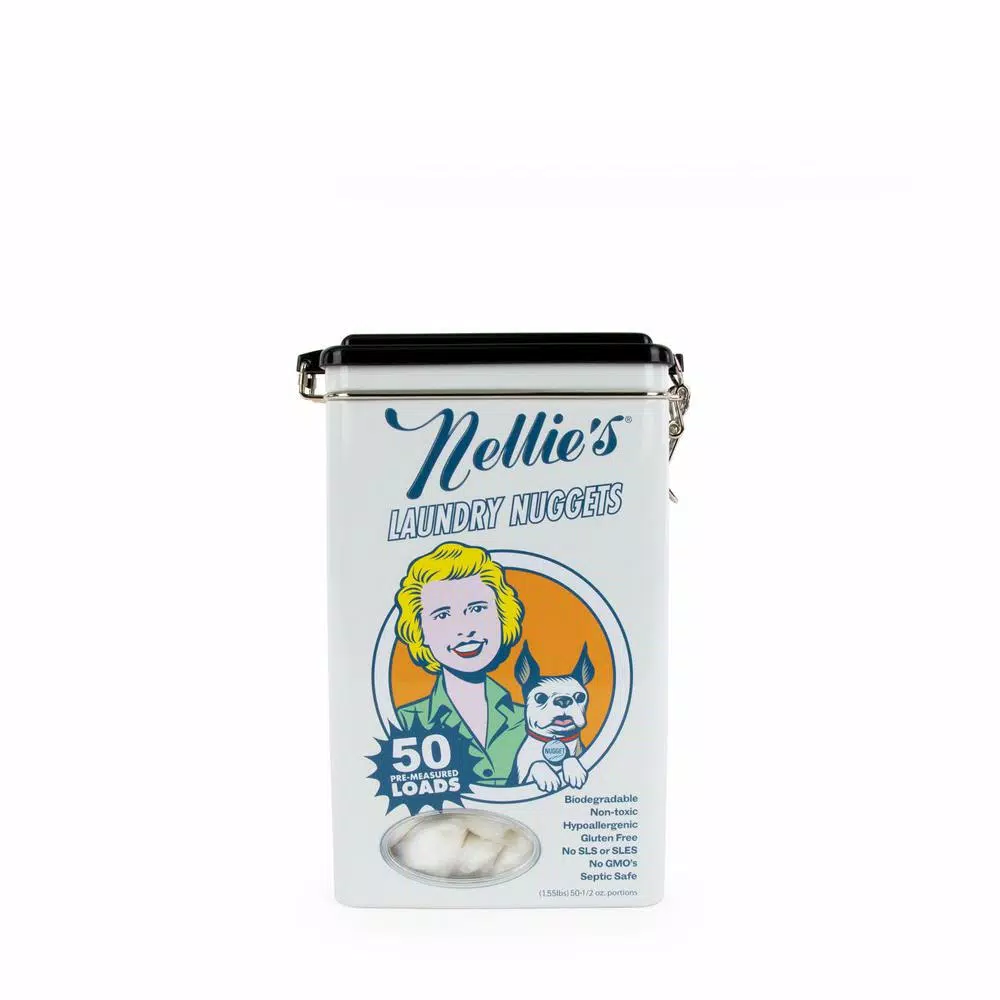 NELLIE'S Laundry Nuggets Concentrated Laundry Soda Pods, 50-Count