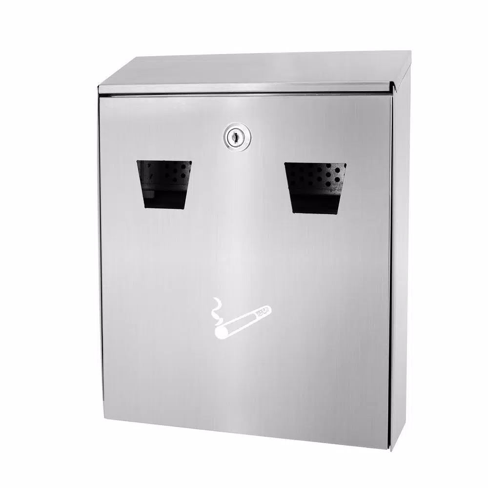 Alpine Industries Stainless Steel Wall Mounted Cigarette Disposal Station Outdoor Ashtray