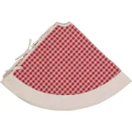 VHC Brands 48 in. Red Plaid Christmas Farmhouse Tree Skirt with Flannel Lining thumbnail 3