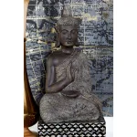 LITTON LANE Polystone Meditating Thai Buddha Sculpture - Tarnished Brown Statuary thumbnail 1