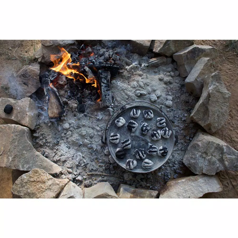 Lodge 6 qt. Round Cast Iron Camp Dutch Oven with Lid, Black