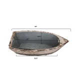 3R Studios Distressed Wood Decorative Boat with Tin Insert - Nautical Display Container thumbnail 5