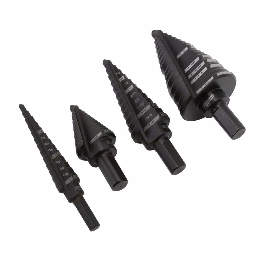 Milwaukee Black Oxide Step Drill Bit Set, 4-Piece