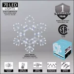 Kringle Traditions 20 in. 70-Light Cool White Twinkle LED Folding Snowflake Decoration thumbnail 3
